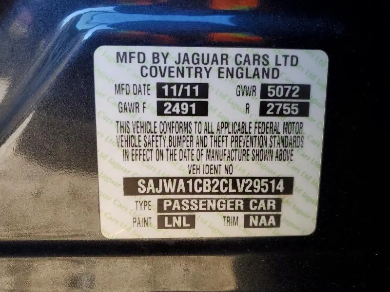 2012 JAGUAR XJ   