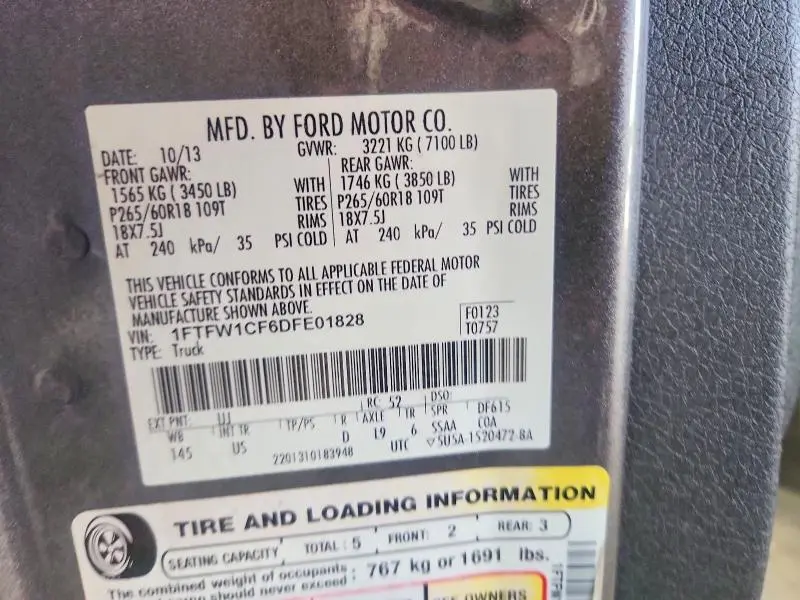 2013 FORD F150 SUPERCREW  