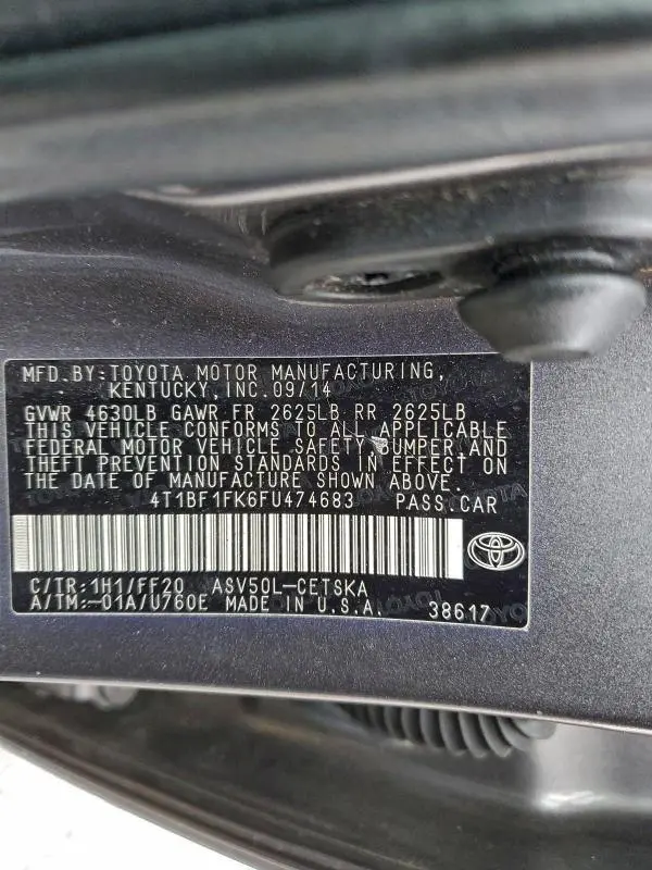 2015 TOYOTA CAMRY LE  