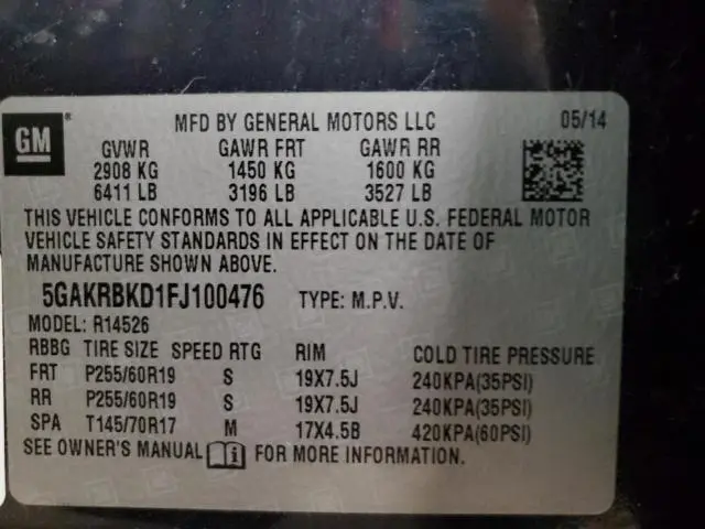2015 BUICK ENCLAVE   