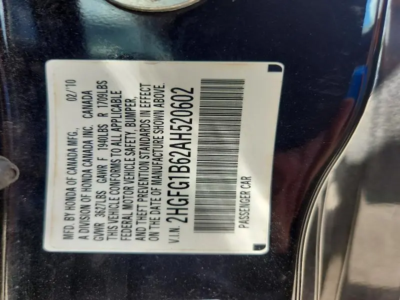 2010 HONDA CIVIC LX  