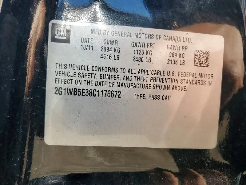 2012 CHEVROLET IMPALA LT  