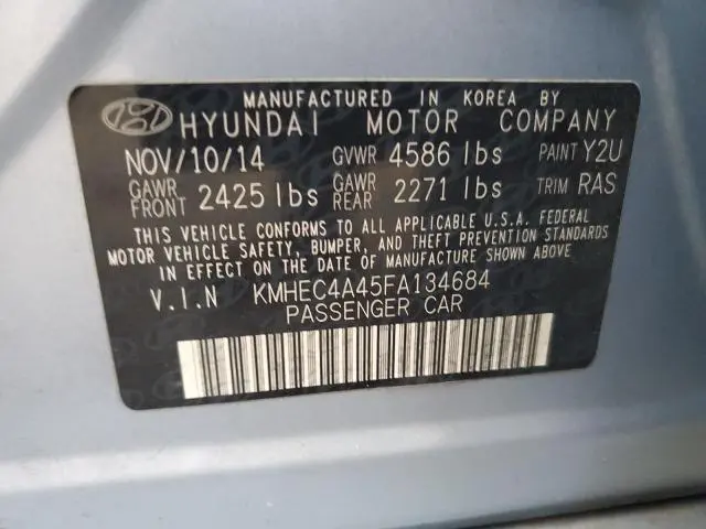 2015 HYUNDAI SONATA HYBRID  