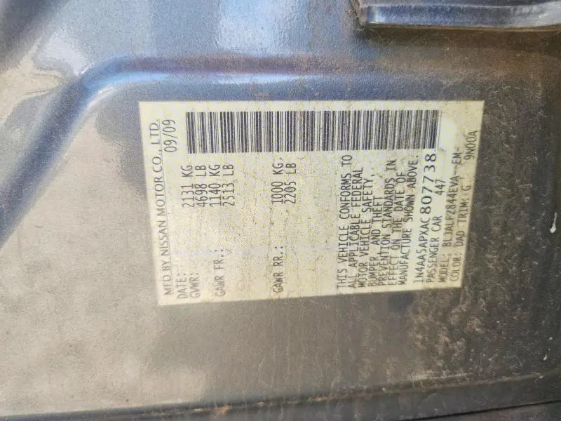 2010 NISSAN MAXIMA 3.5 S  