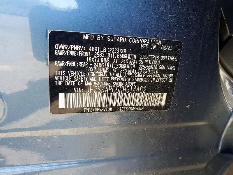 2022 SUBARU FORESTER LIMITED  