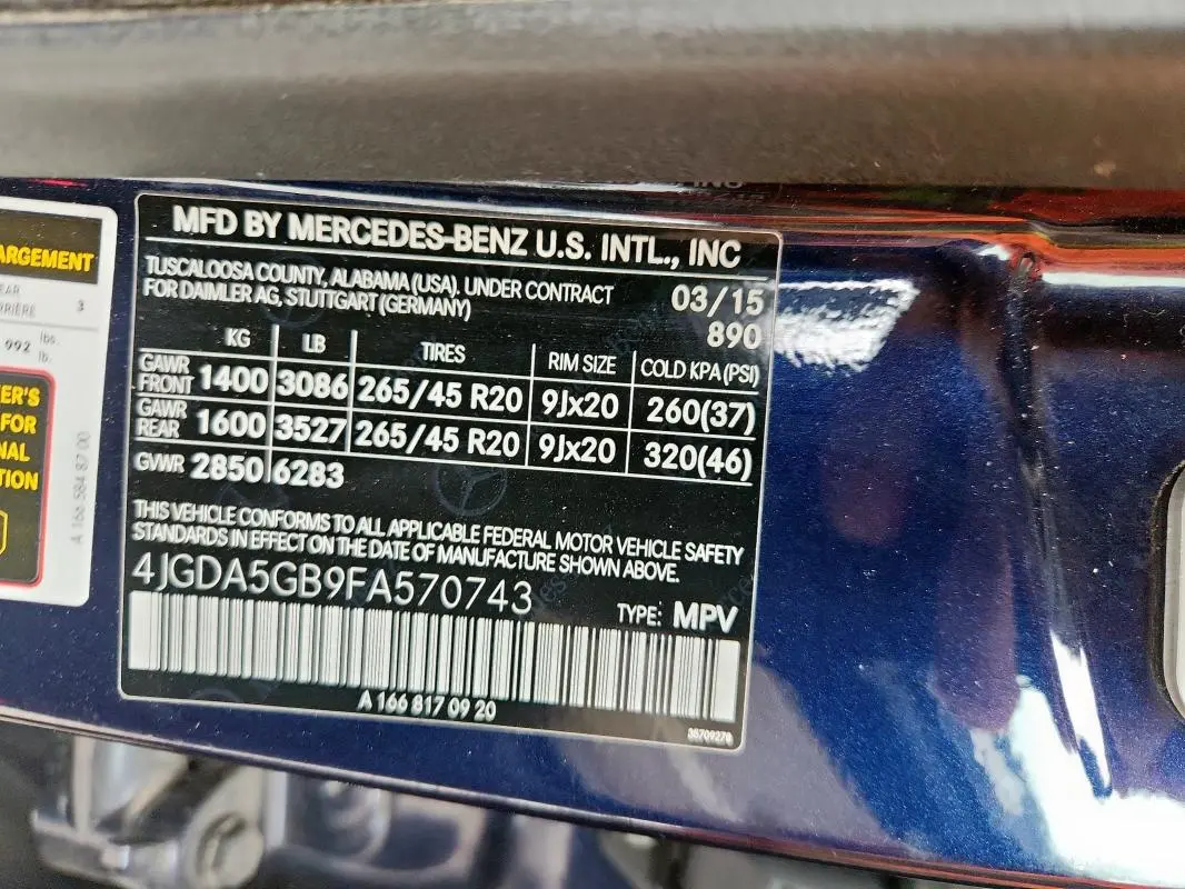 2015 MERCEDES-BENZ ML 400 4MATIC  
