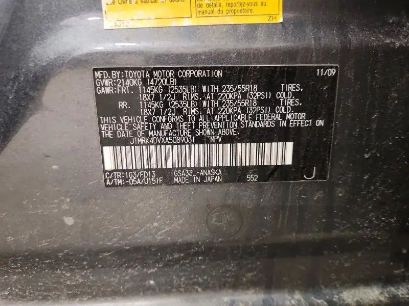 2010 TOYOTA RAV4 SPORT  