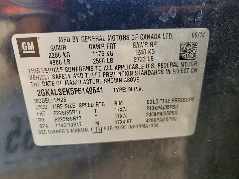 2015 GMC TERRAIN SLT  