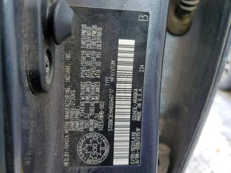 2011 TOYOTA HIGHLANDER LIMITED  
