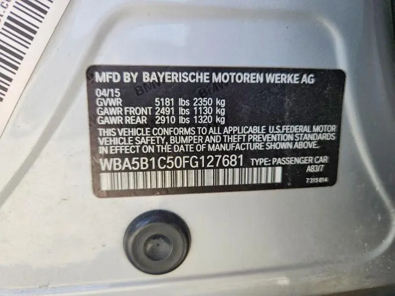 2015 BMW 535 I  