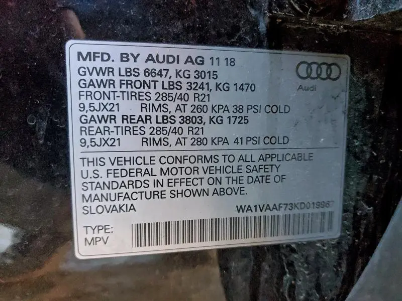 2019 AUDI Q7 PRESTIGE  