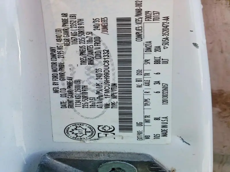 2013 FORD ESCAPE SEL  