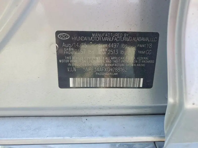 2016 HYUNDAI SONATA LIMITED  