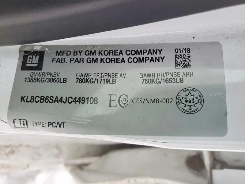 2018 CHEVROLET SPARK LS  