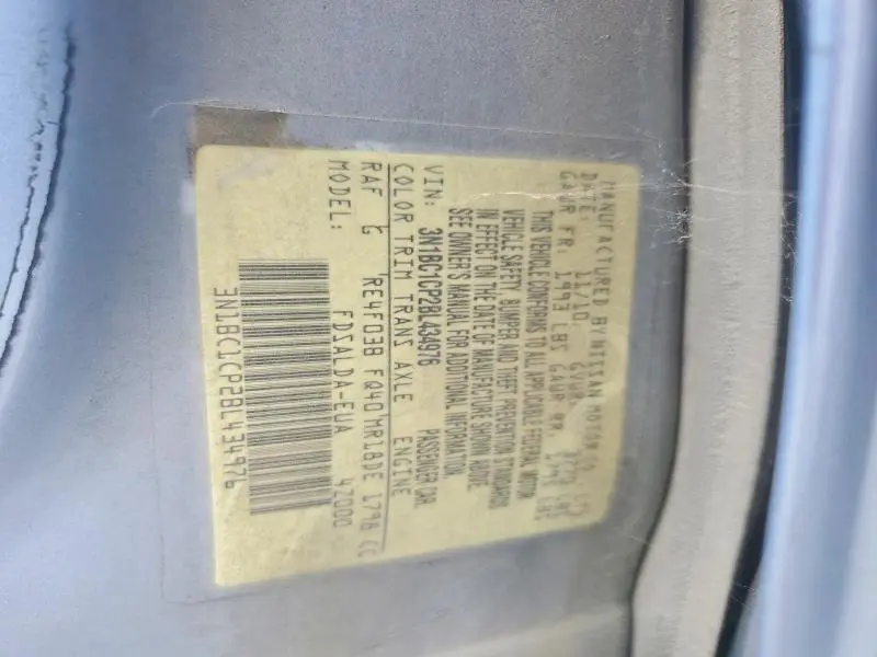 2011 NISSAN VERSA 1.8 S  