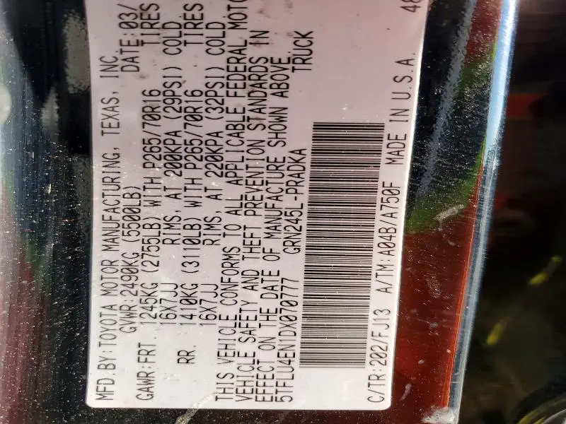 2013 TOYOTA TACOMA V6  