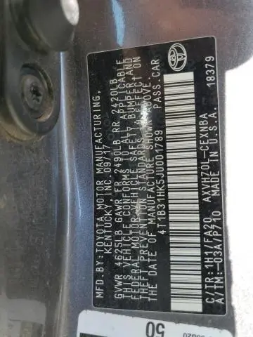 2018 TOYOTA CAMRY LE  