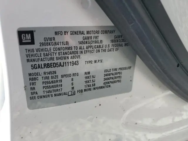 2010 BUICK ENCLAVE CXL  