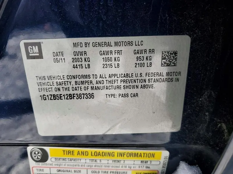 2011 CHEVROLET MALIBU LS  