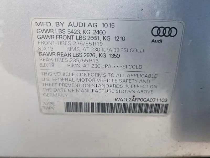 2016 AUDI Q5 PREMIUM PLUS  