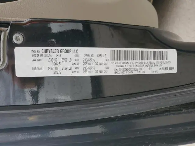 2012 DODGE GRAND CARAVAN SE  