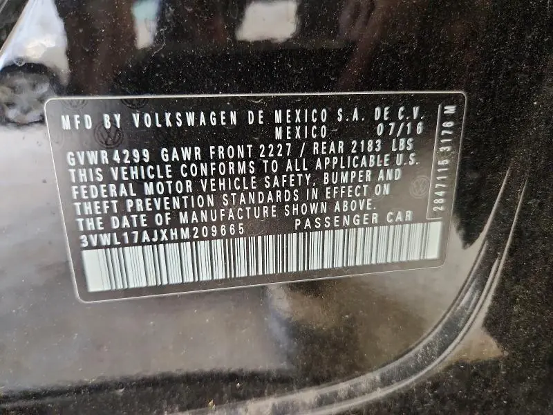 2017 VOLKSWAGEN JETTA SEL  