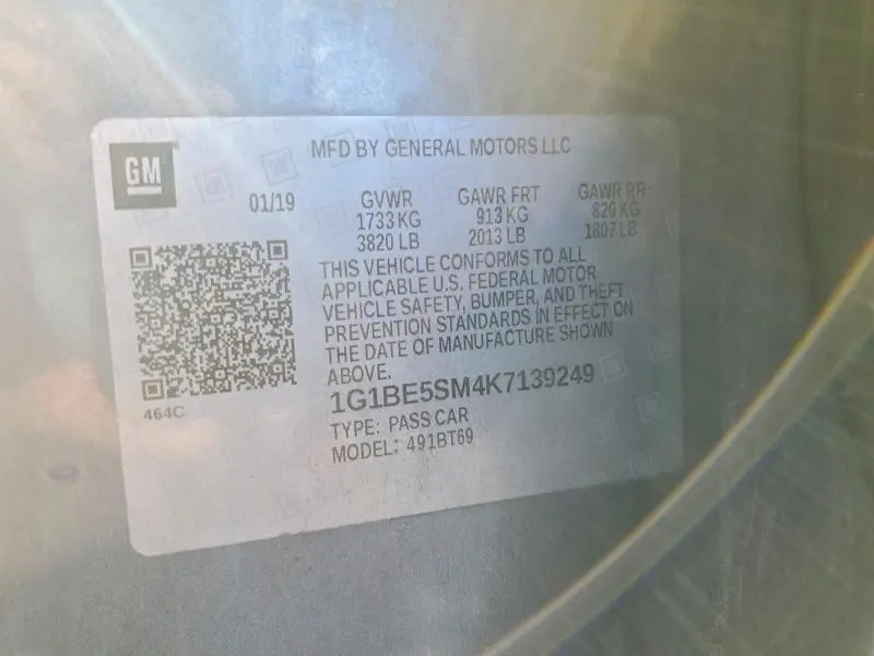 2019 CHEVROLET CRUZE LT  