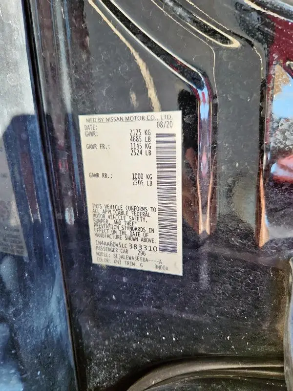 2020 NISSAN MAXIMA SL  