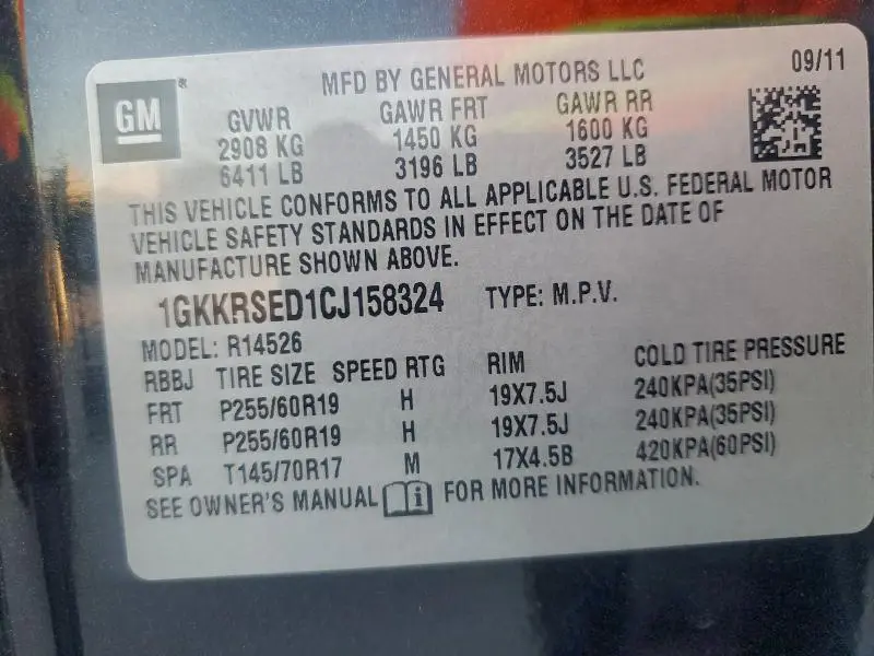 2012 GMC ACADIA SLT-2  