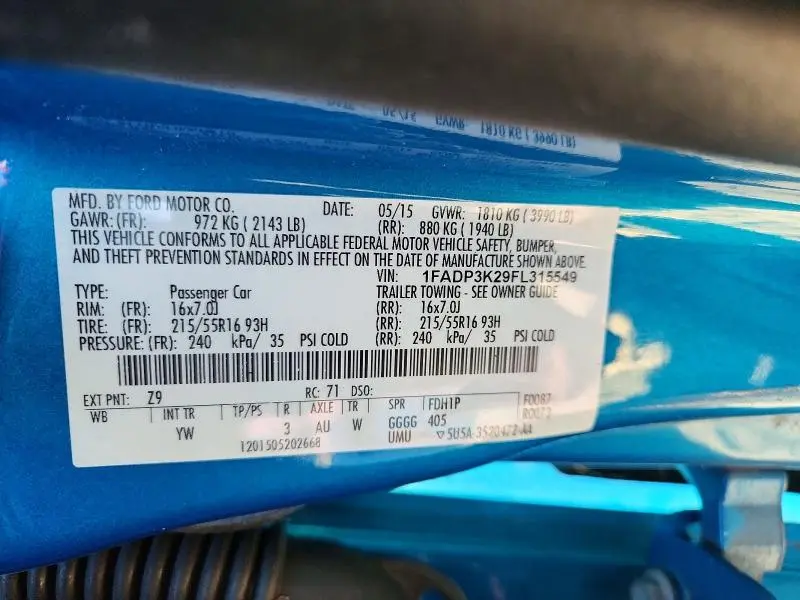 2015 FORD FOCUS SE  