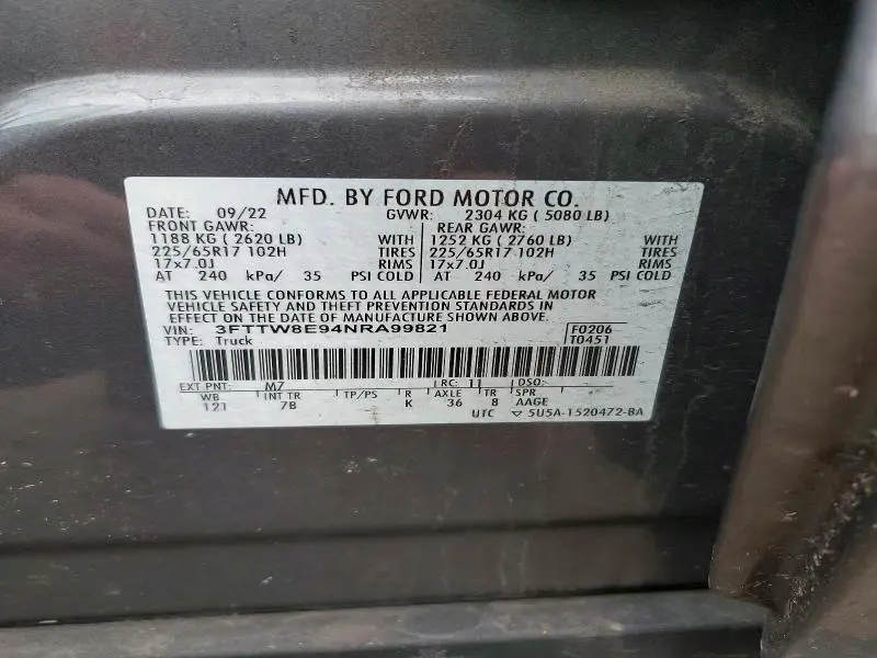 2022 FORD MAVERICK XL  