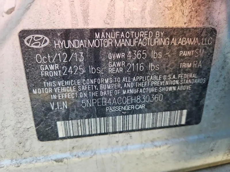 2014 HYUNDAI SONATA GLS  