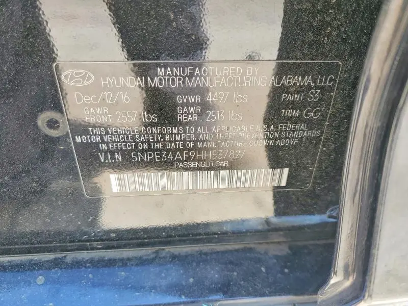2017 HYUNDAI SONATA SPORT  