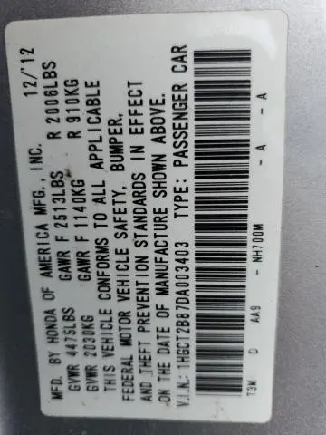 2013 HONDA ACCORD EXL  