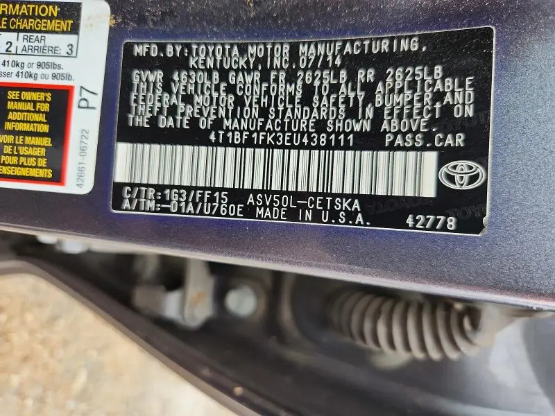 2014 TOYOTA CAMRY SE  