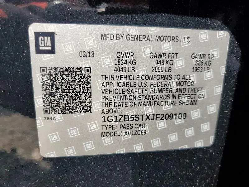 2018 CHEVROLET MALIBU LS  