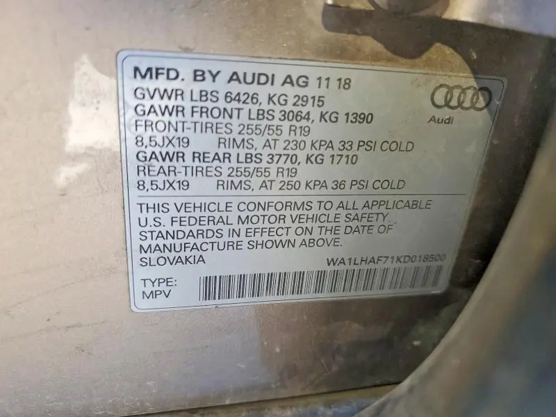 2019 AUDI Q7 PREMIUM PLUS  