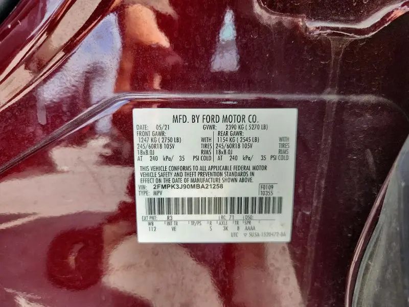 2021 FORD EDGE SEL  