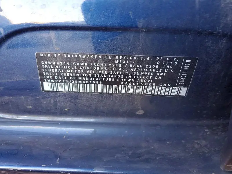 2014 VOLKSWAGEN JETTA S  