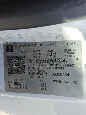 2020 CHEVROLET SILVERADO C1500  