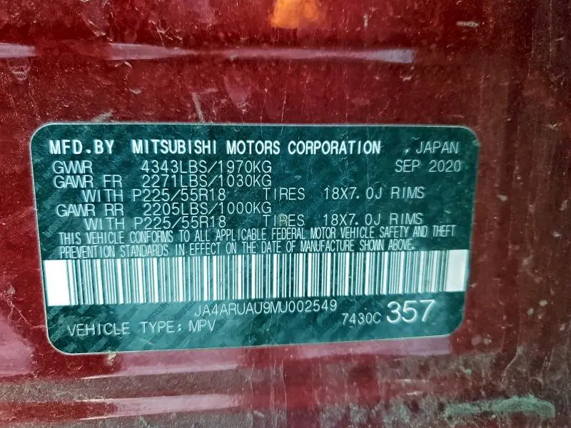 2021 MITSUBISHI OUTLANDER SPORT ES  