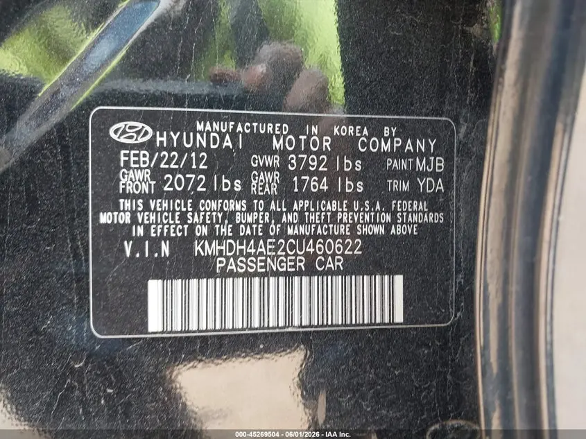 2012 HYUNDAI ELANTRA GLS (ULSAN PLANT)