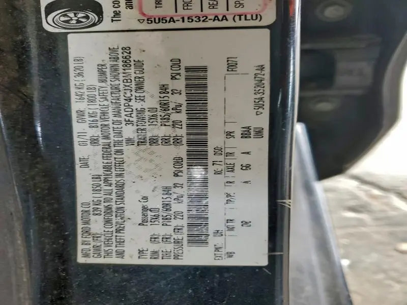 2011 FORD FIESTA SEL  