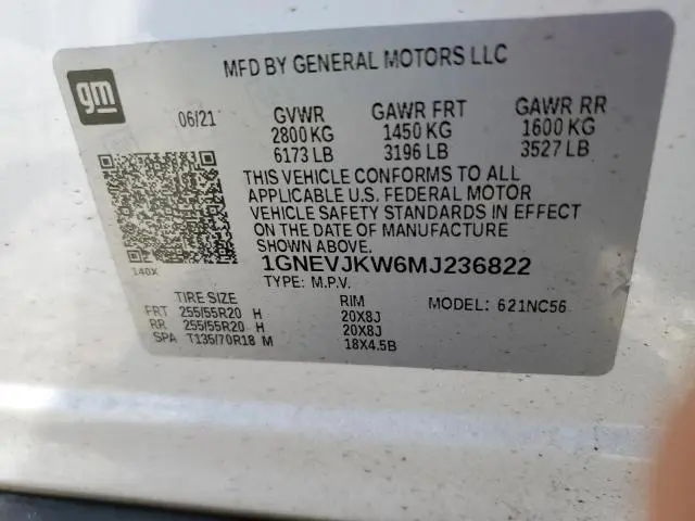2021 CHEVROLET TRAVERSE RS