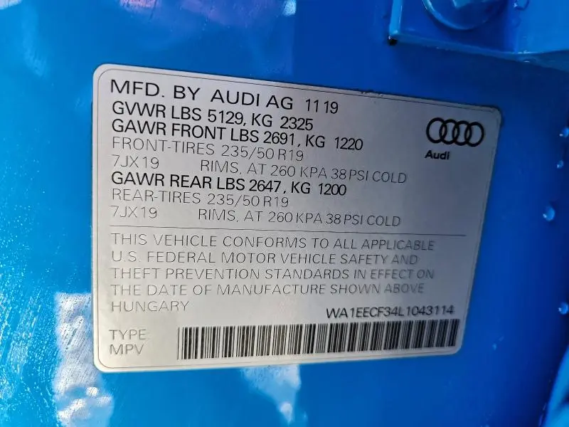 2020 AUDI Q3 PREMIUM PLUS S-LINE  