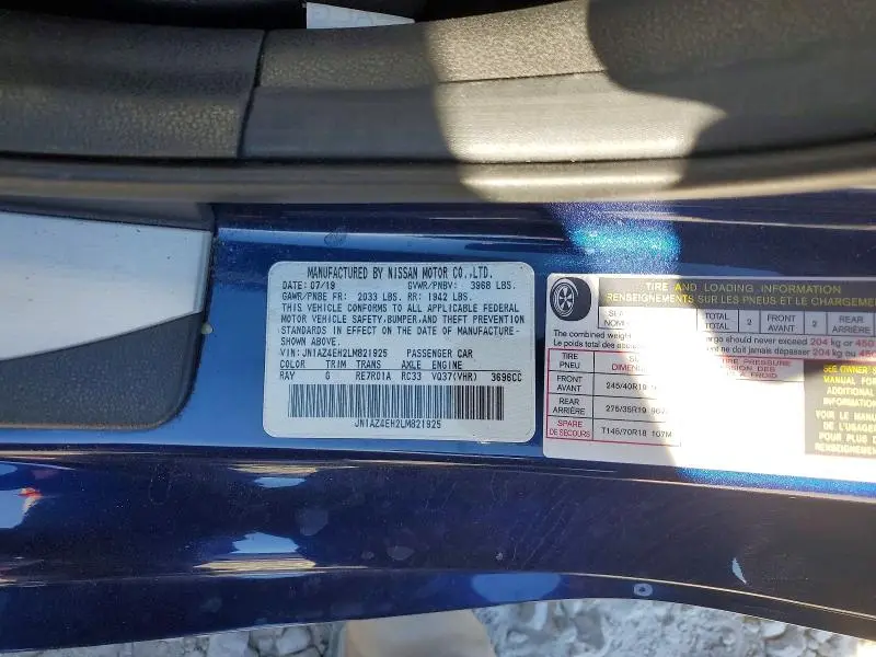 2020 NISSAN 370Z BASE  