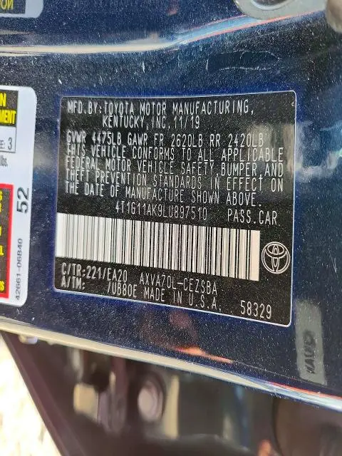 2020 TOYOTA CAMRY SE  
