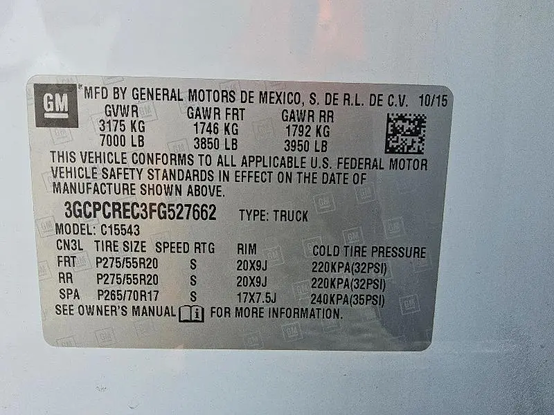 2015 CHEVROLET SILVERADO C1500 LT  