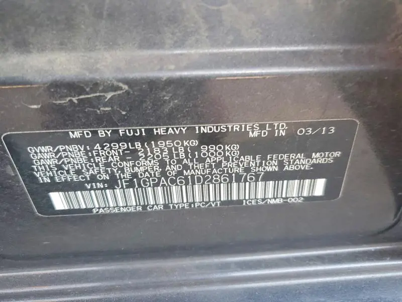 2013 SUBARU IMPREZA PREMIUM  