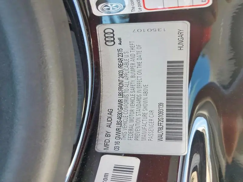 2016 AUDI A3 PREMIUM  